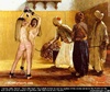 Bondage art. The Caliph's wishes to see his useless white slaves dance!