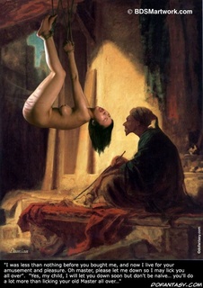 Slave girl comics. I live for your amusement and pleasure. Oh, Master, please let me down!