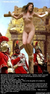 Slave girl comics. This slave was up all night entertaining the garnison, they were not too gentle with her!