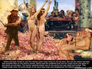 Slave comics. Malina had been asked to suck the trainers cock many times on the trip here!