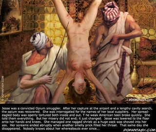 Sado comic. Better squeeze my cock a lot harder to get me off, slave, or you burn!