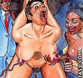 Bdsm art toons. Black man ans women humiliate tied girl!