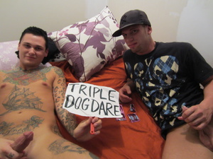 Tattoed gay dude and his horny friend ma - XXX Dessert - Picture 6
