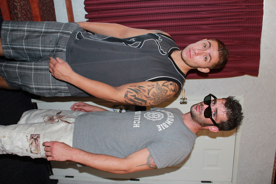 Two amateur guys sitting on the bed and pla - XXX Dessert - Picture 2