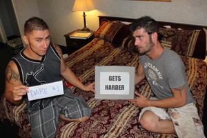 Two amateur guys sitting on the bed and  - XXX Dessert - Picture 7