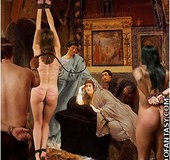 Horror comics. Roman noble citizens like to listen to slave's screaming!