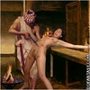 Bondage comics. Western slave got mouth full of cum!