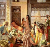 Bondage comics. New slave in harem inspected by Emir himself!