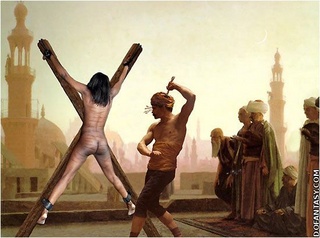 Slave comics. She will remain crucified at the square until troops return with victory!