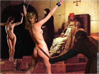 Humiliation comics. Priests watch young girls accused in witchcraft humiliated!