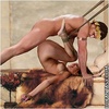 Bondage toons. Noble Roman men and their wives humiliate slave girls!