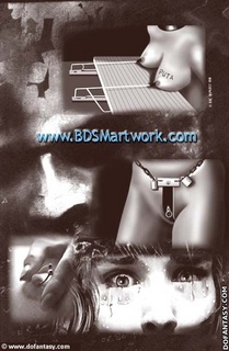Bdsm art drawings. Tied to the chair slave suffers a great pain!