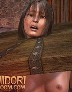 Bondage cartoons. A harmless girl was hung on a chain and bring her suffering!