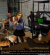 Slave art. Blonde girl taken into criminals basement!