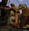 Slave girl comics. Ork fucks elf pussy while her ass getting impaled!