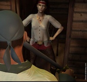 Submission art. Captain's daughter talking with pirated in see-through