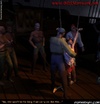Slave art. Pirates stop whipping their slave!
