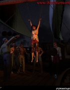 Slave cartoons. Pirates ripped off her clothes so her breast became naked!