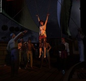 Slave cartoons. Pirates ripped off her clothes so her breast became naked!