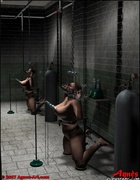 Bondage toons. Masters have no mercy to their slave girls!