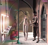 Bondage comics. Blonde slave gets made up to satisfy her master!