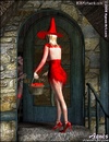 Fetish cartoons. Witch in sexy red dress tries to poion Snow White!