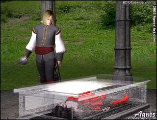 Sado cartoons. Prince found Snow White in glass coffin with legs wide open!