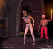 Submission comics. Blonde slave is hanged in the storing well!