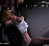 Submission. Big muscular guy humiliates two bound girls!