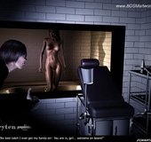 Adult bondage comics. Naked girl in bathroom doesn't know she is beeing