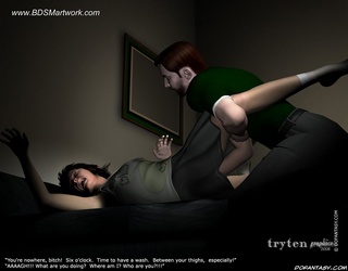 Slave girl comics. He tried to fuck her at her bed!