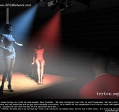 Bdsm cartoons. One slave girl asked to pee on another.