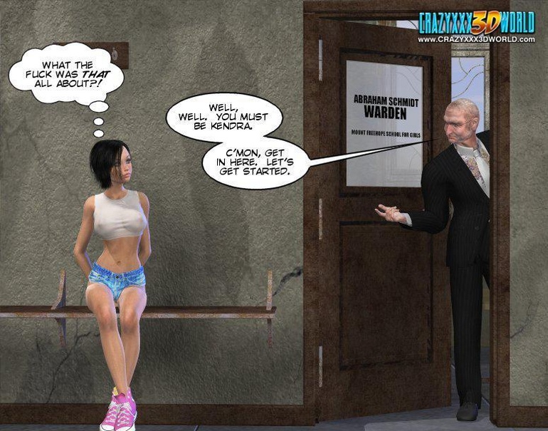 Busty 3d young school girl asked to suck cock - Cartoon Sex - Picture 9