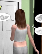 Chubby 3d milf taking off her jacket and seducing guy in the elevator.