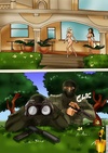 Three cartoon chicks toying their twats and being banged by masked guys