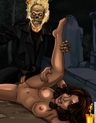 Sex hungry Ghost Rider cartoon heroine like sex and even doublepenetration.