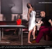 Submission art. Master and Mistress examine new slave girl!