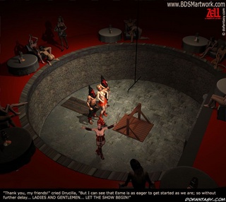 Bdsm art. Blonde slave on a leash doesn't know what's going on!