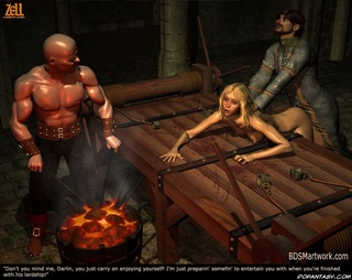 Bdsm comics. Blonde girl fucked right on the torture table!