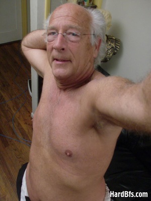 Very old gay men taking off his panties and making selfshots. Tags: Naked gay, men porn, gay cock. - Picture 6