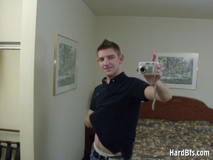Handsome young twink stripteasing on these selfshot pics. Tags: Sexy twink, naked gay, men porn. - XXXonXXX - Pic 1