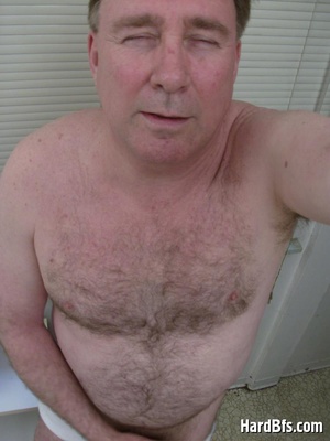 Older gay getting naked and touching his dick on these pics. Tags: Gay porn, naked men, wanking. - XXXonXXX - Pic 1