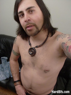 Long haired gay stud making selfshot pics while undressing. Tags: Homosexual porn, naked men. - XXXonXXX - Pic 7