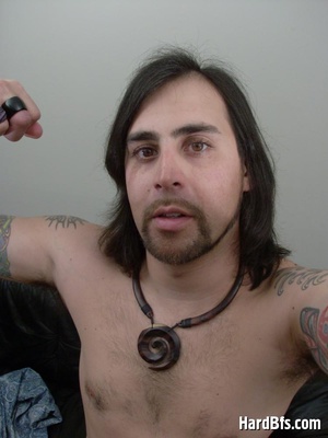 Long haired gay stud making selfshot pics while undressing. Tags: Homosexual porn, naked men. - XXXonXXX - Pic 10