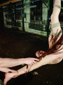 Hanged head down redhead babe gets - Picture 3