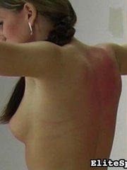 She is hanging her head, humiliated at the - Unique Bondage - Pic 12