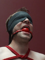 Young blindfolded dude gets tied up and - Picture 13