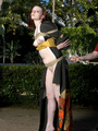 Lovely redhead stunner in kimono hanged - Picture 4