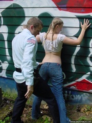 Grafitti girl caught by the police gets a - Unique Bondage - Pic 4