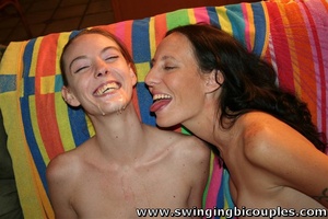 Two bi girls were happy when horny dude joined them during their hot pussy licking - XXXonXXX - Pic 13